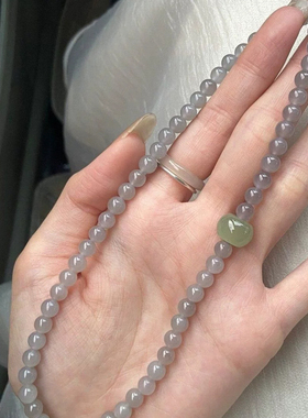 庆祥泰天然和田玉双层叠带小众精致设计烟灰色双圈手链6mmHOT