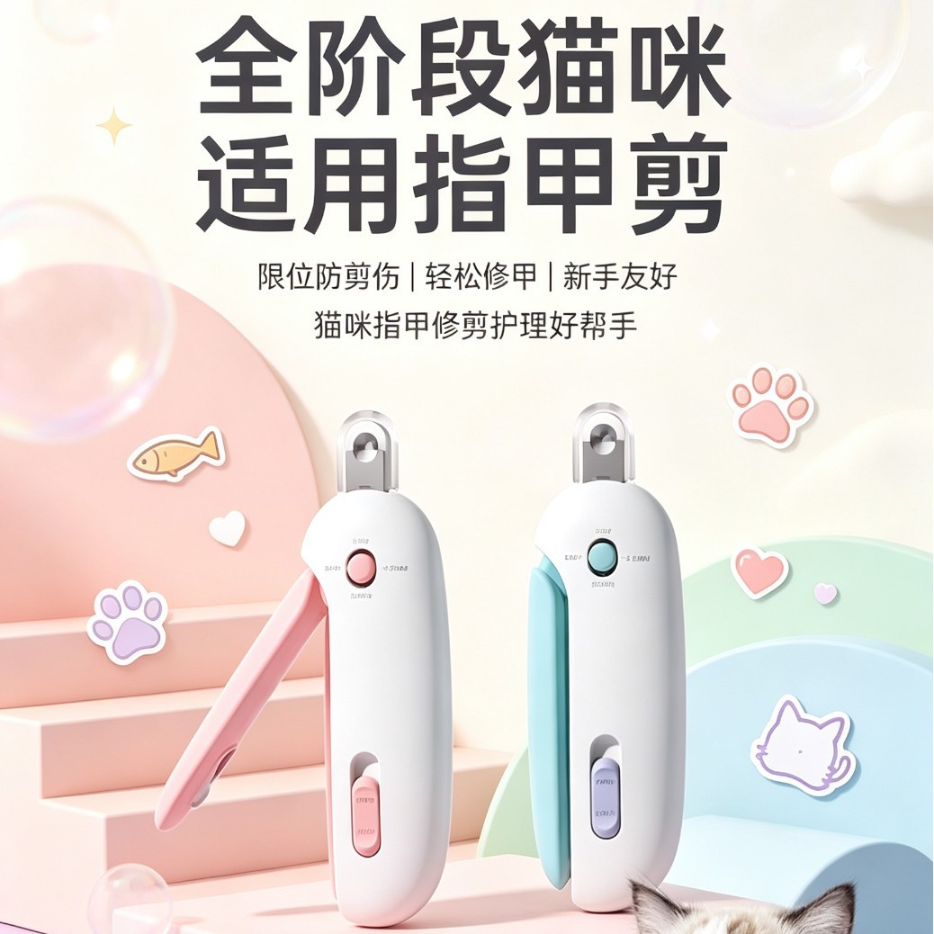 引力猫咪推推剪可调节指甲剪