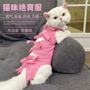 猫咪绝育服公猫母猫防舔衣服透气手术服宠物断奶服猫猫手术后防舔