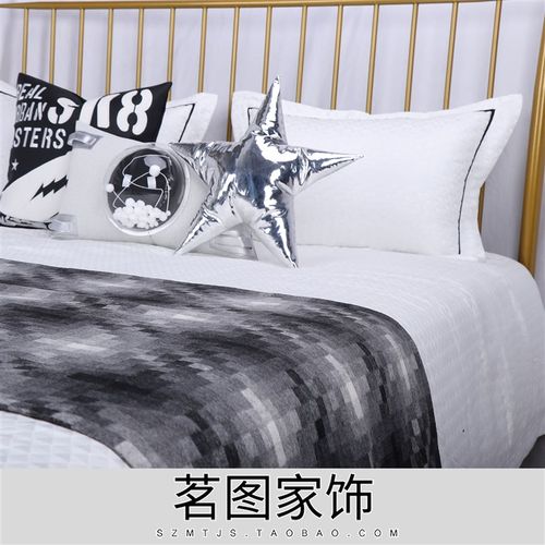 样板间儿童房太空星空星球主题太空人抱枕腰枕床品搭毯沙发搭巾