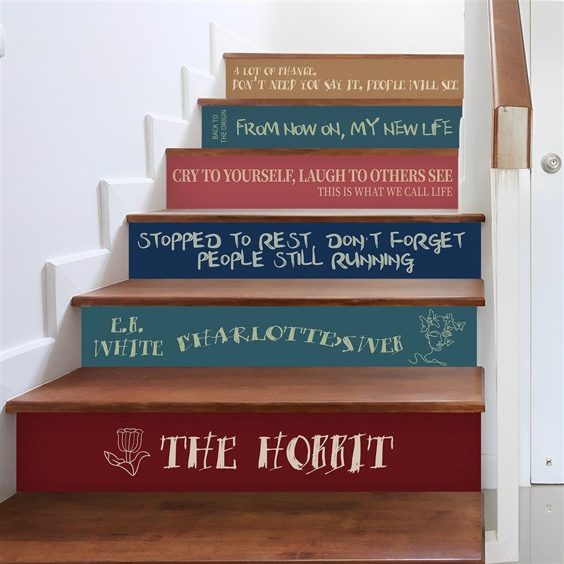 6步台阶楼梯地板贴纸几何渐变花卉木纹壁纸遮丑装饰墙贴防水22款