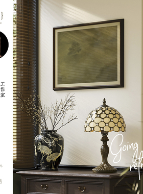 法式高级感绿色玄关装饰画中古风餐边斗柜壁画复古风景背景墙壁画