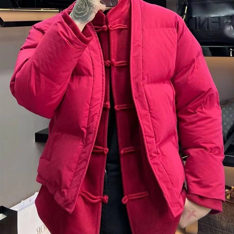 中国风唐装棉衣男立领冬季时尚复古假两件设计盘扣汉服棉袄外套潮,男装,唐装,淘宝优惠券,粉丝福利购,淘宝优惠卷