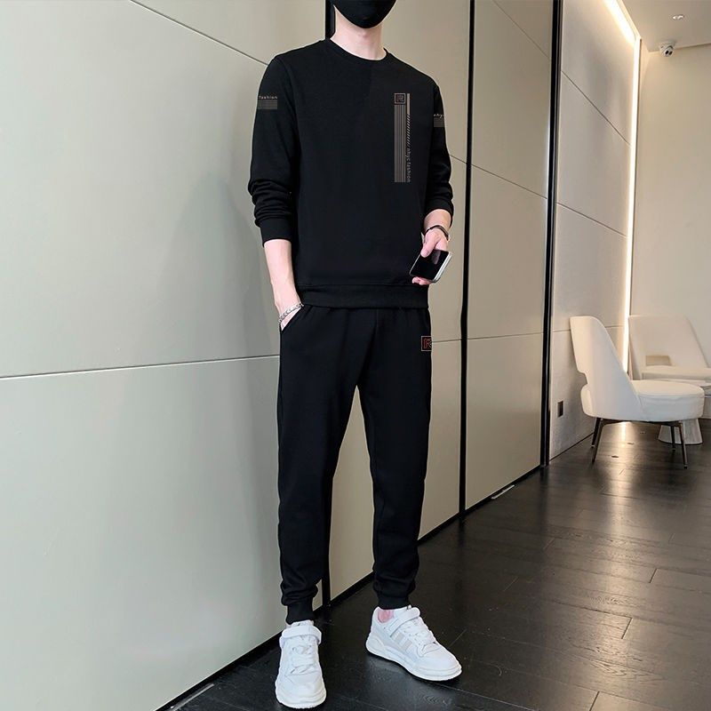 大码运动套装男2023春季新款韩版青少年休闲百搭帅气卫衣跑步套装,男装,休闲运动套装,淘宝优惠券,粉丝福利购,淘宝优惠卷