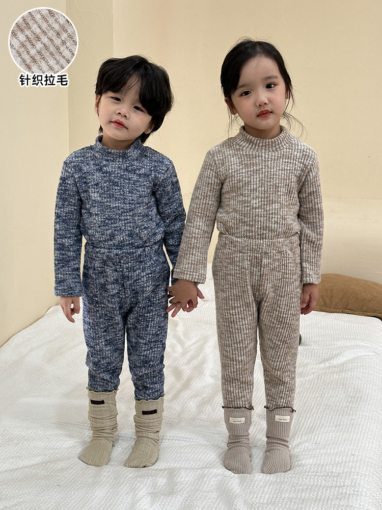儿童保暖内衣套装宝宝秋衣秋裤加厚半高领磨毛男童睡衣女童棉毛衫,童装/婴儿装/亲子装,内衣套装,淘宝优惠券,粉丝福利购,淘宝优惠卷