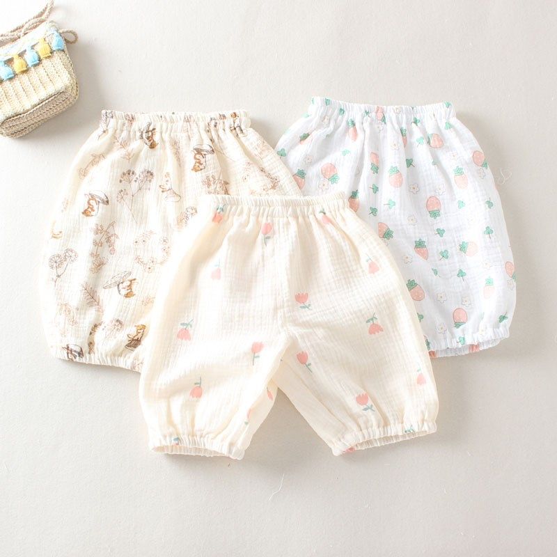 夏季婴儿宽松薄款纯棉纱布裤子男童女宝宝中裤儿童七分裤休闲裤5,童装/婴儿装/亲子装,裤子,淘宝优惠券,粉丝福利购,淘宝优惠卷