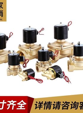 常闭电磁阀水阀AC220V控制阀DC24V电阀12V开关阀4分6分2寸铜线圈