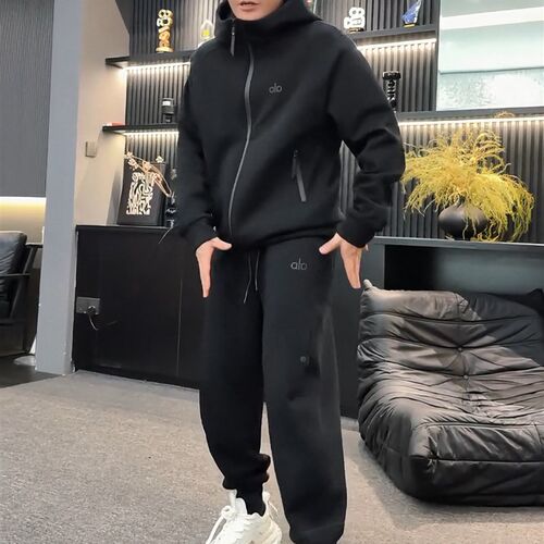 秋季新款男士时尚休闲套装连帽卫衣外套运动长裤两件套高品质潮牌