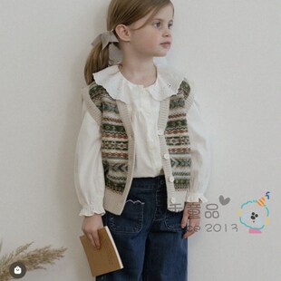 100~155码*女童春秋裤子 水洗百搭软牛仔直筒宽松阔腿裤牛仔