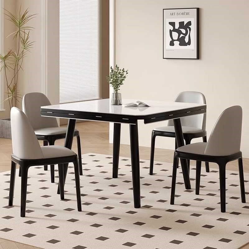 岩板实木方变圆形餐桌子小户型现代简约家用折叠两用电磁炉餐桌椅,标准件/零部件/工业耗材,车间地垫,淘宝优惠券,粉丝福利购,淘宝优惠卷