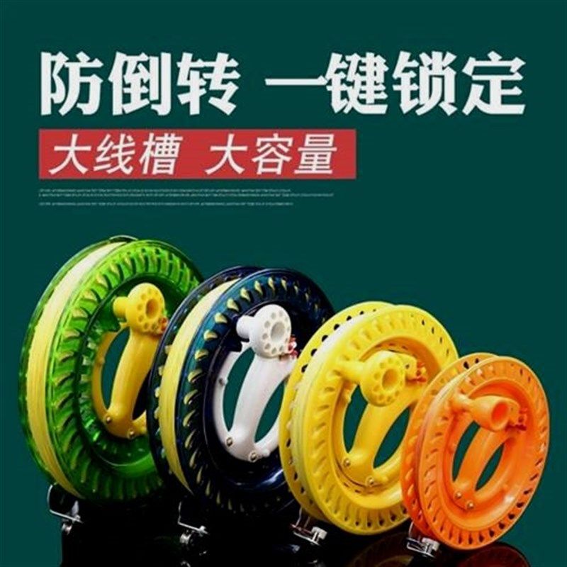 鱼线卷线盘钓鱼线圈盘轮盘收线盘海钓船钓轮手把轮缠绕卷线器手摇图片