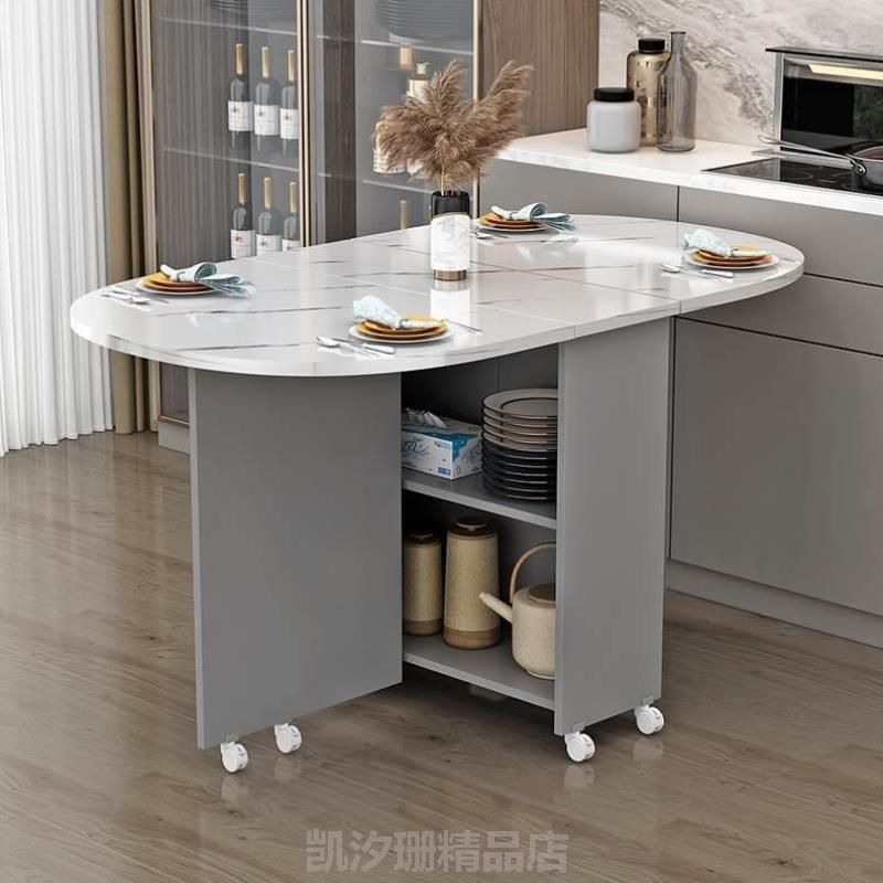 餐桌子餐桌收纳小户型_家用柜吃饭一体折叠式餐边伸缩折合可隐形
