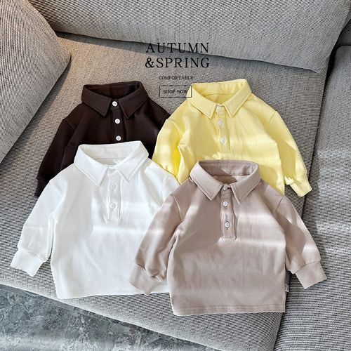 韩版宝宝衬衫新款春秋加厚 儿童翻领衬衣打底衫 柔软弹力长袖上衣