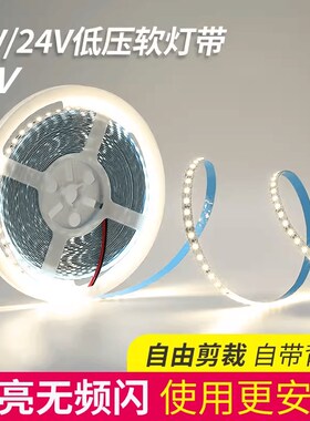 LED灯带12V24V48V120双排240灯5mm8mm10mm15mm高亮贴片低压软灯条