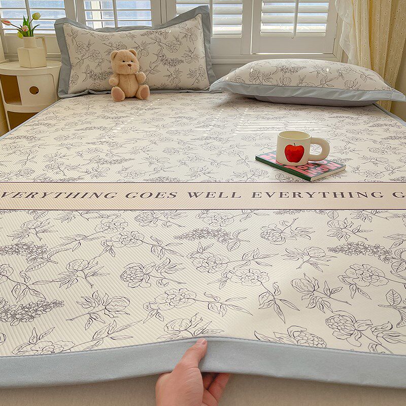 夏季冰丝凉席三件套可机洗学生宿舍单人床单空调床垫软席子床笠款,床上用品,冰丝席,淘宝优惠券,粉丝福利购,淘宝优惠卷