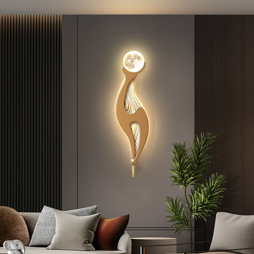 轻奢客厅装饰画抽象电视背景墙格栅现代简约高档艺术创意壁灯画