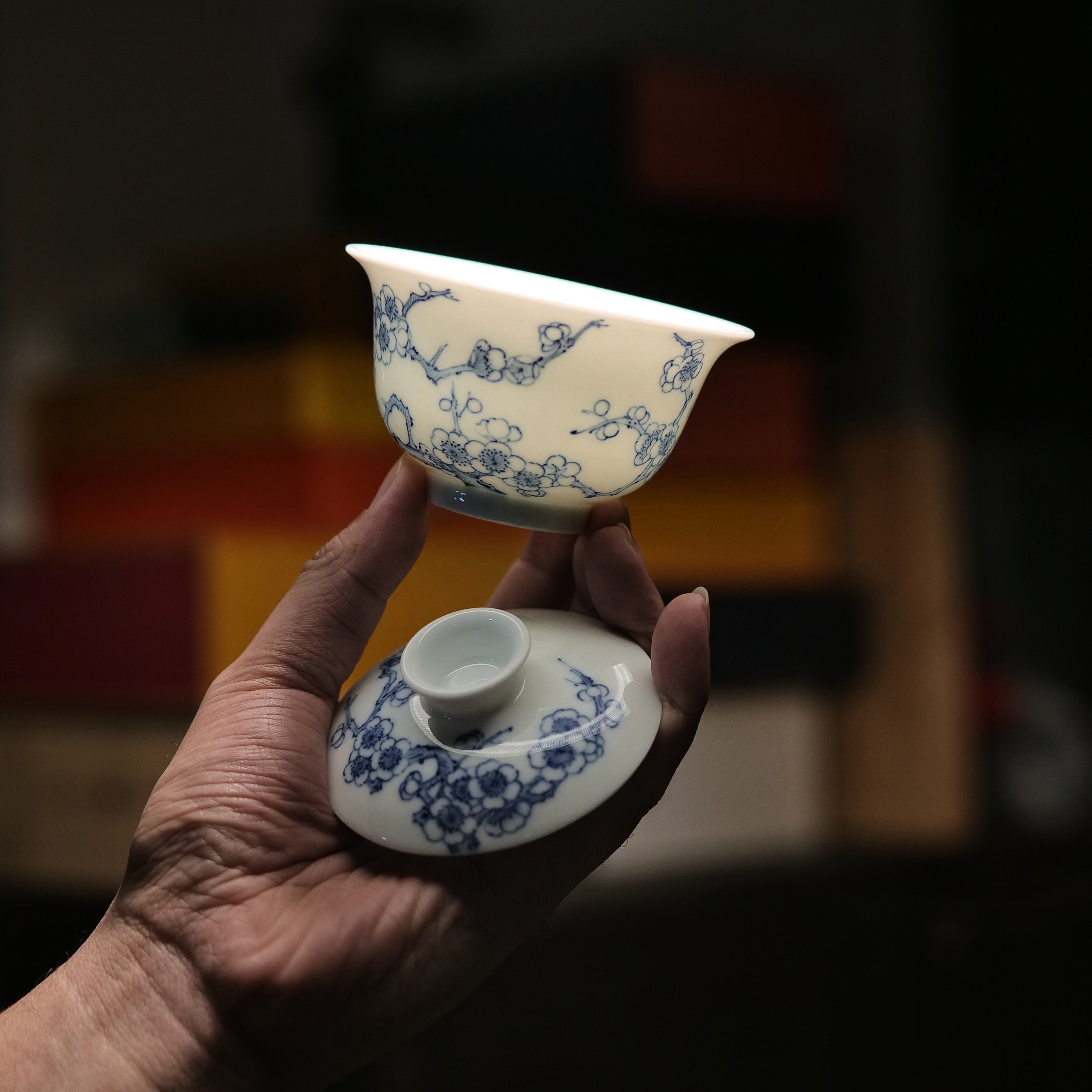 烬白柴烧甜白釉超薄胎审评盖碗岩茶白瓷景德镇手工釉下手绘110cc,餐饮具,盖碗,淘宝优惠券,粉丝福利购,淘宝优惠卷