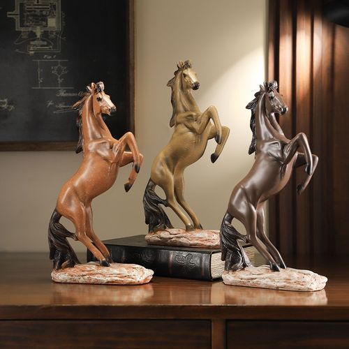 酒柜装饰品电视柜摆件轻奢高档客厅摆件马到成功大气摆设工艺品