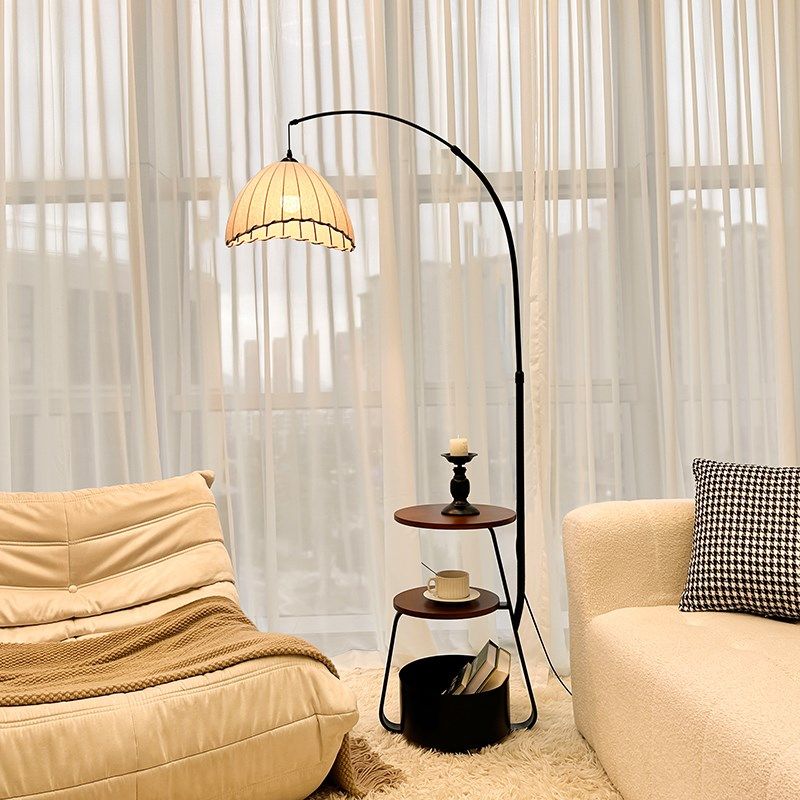 钓鱼灯落地灯客厅沙发置物茶几一体卧室中古高级侘寂复古落地台灯,家装灯饰光源,置物功能落地灯,淘宝优惠券,粉丝福利购,淘宝优惠卷