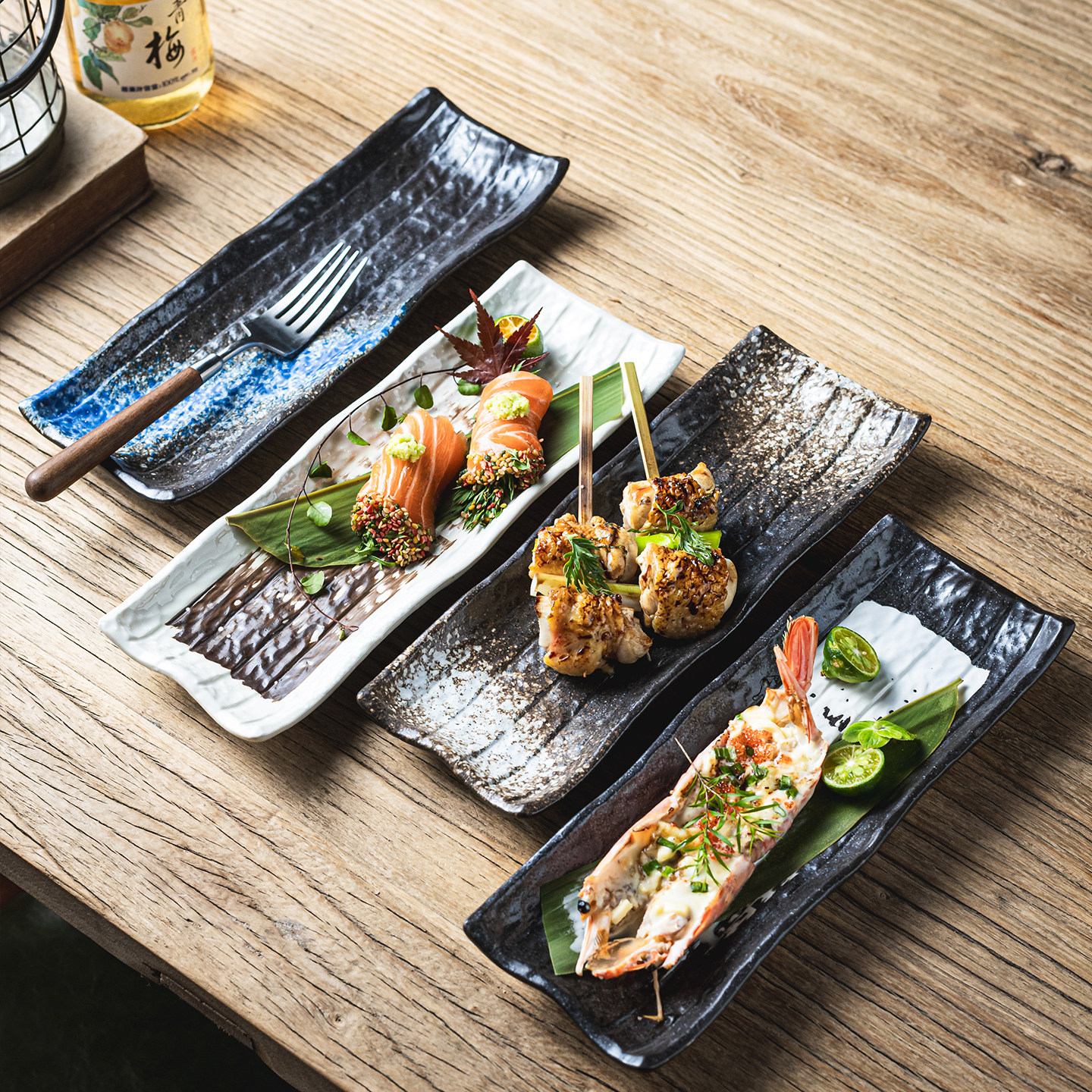 大号陶瓷盘长方盘商用餐具寿司盘长条盘芝士点心盘甜品盘家用盘子