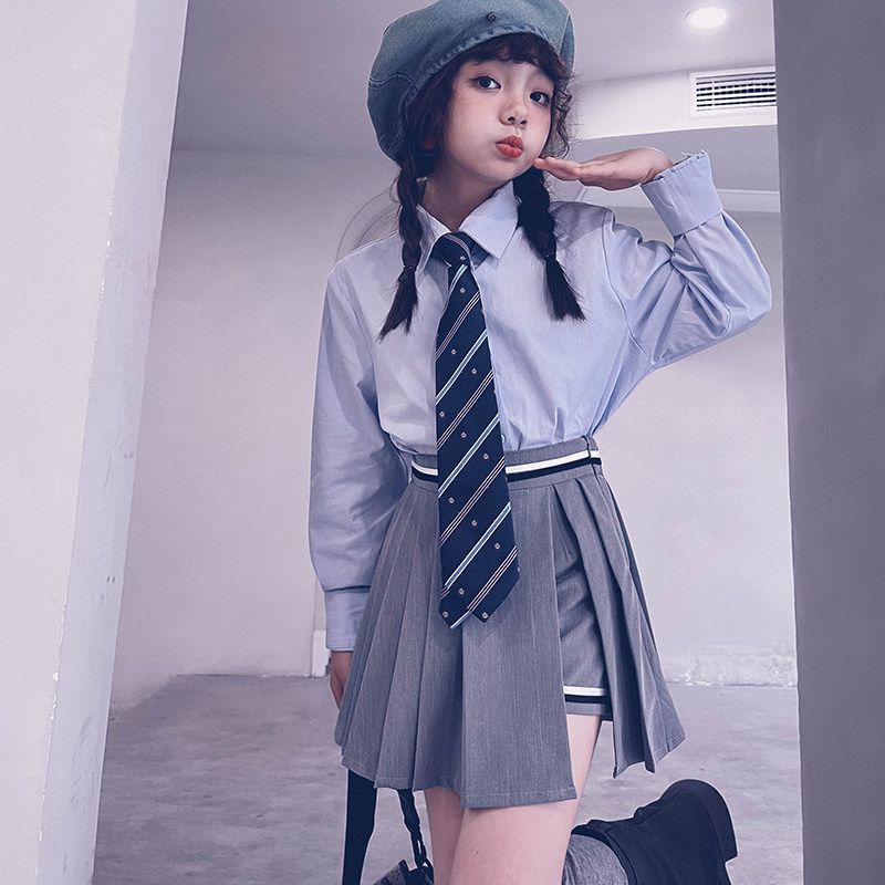 冷大娘定制 女童宝宝百褶裙学院风超短裙防走光百搭裙子亲子款