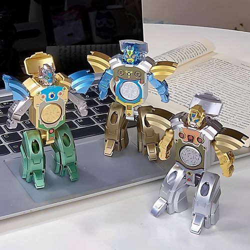 【下单立减50】新款变形机器人指尖陀螺手指旋转变形解压玩具_YB2