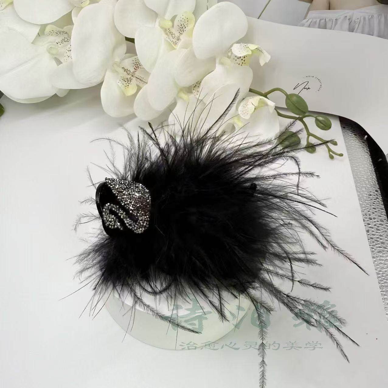 【下单立减50】新款小天鹅羽毛抓夹丸子手工毛绒创意时尚饰品_jh,饰品/流行首饰/时尚饰品新,发饰,淘宝优惠券,粉丝福利购,淘宝优惠卷