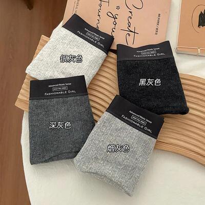 【下单立减50】美式格雷灰色系纯棉内裤女中腰包臀蚕丝裆内裤_WF