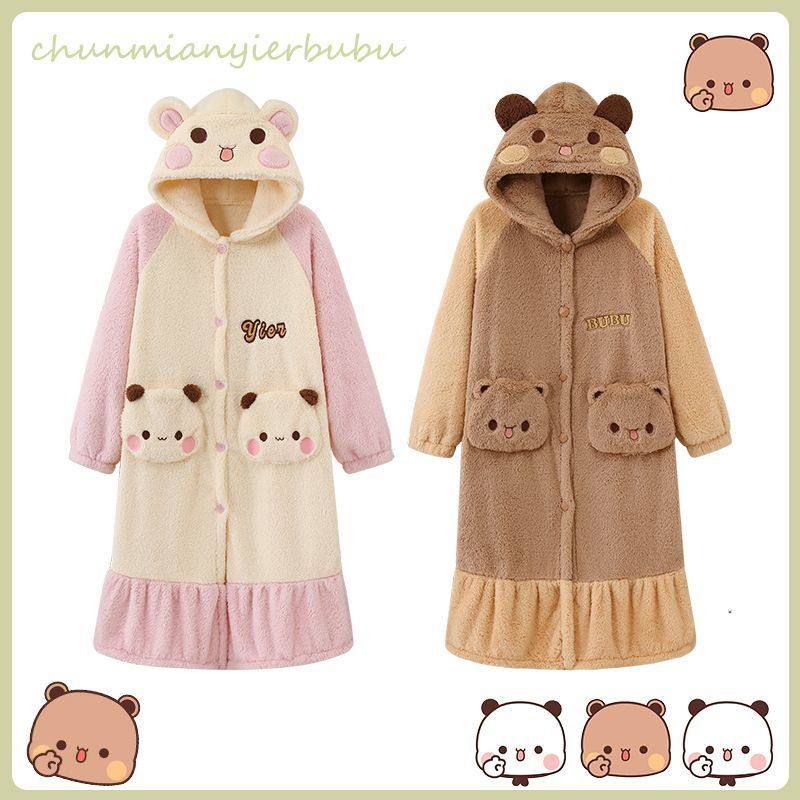 一二布布睡衣可爱一二布布情侣睡衣女秋冬季外穿加厚睡袍男长款套,女士内衣/男士内衣/家居服,睡袍/浴袍,淘宝优惠券,粉丝福利购,淘宝优惠卷