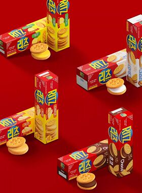 2盒 韩国进口RITZ乐之芝士夹心饼干白巧奶酪巧克力味饼干休闲零食