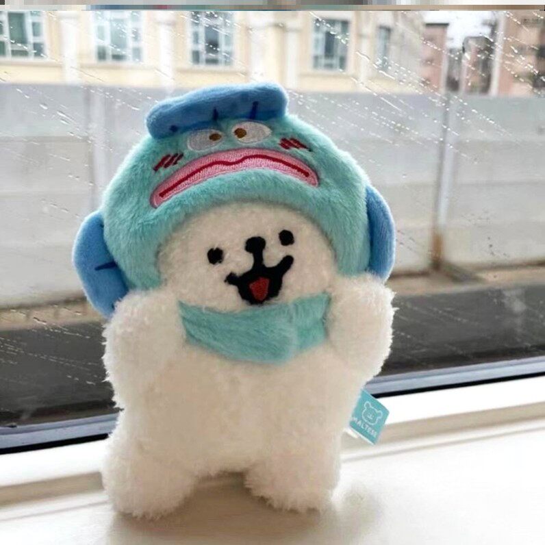 线条小狗挂件可爱毛绒小狗头套钥匙扣玩偶背包挂饰送情侣生日礼物