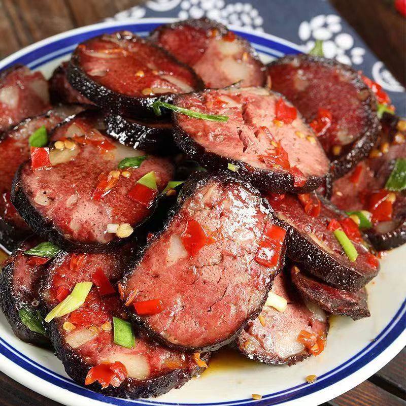 猪血丸子湖南特产血豆腐贵州手工农家烟熏正宗新鲜袋装真空大头