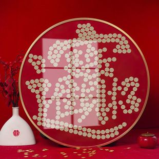 五角钱装饰画五角钱硬币相框 5毛钱招财进宝5毛硬币圆形装饰画 门