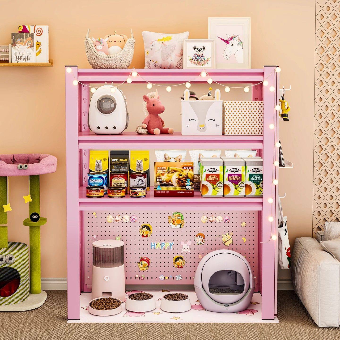 猫咪食堂置物柜猫咪食堂置物架猫砂盆上方收纳架阳台下空式储物架,住宅家具,搁板/置物架/家用陈列架,淘宝优惠券,粉丝福利购,淘宝优惠卷