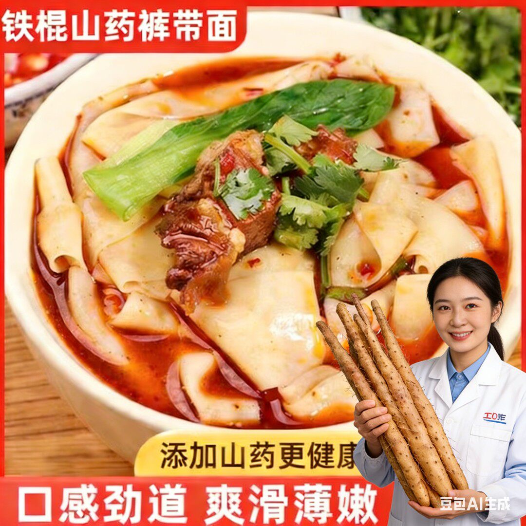 低钠【茯苓薏米山药裤带刀削面】口感劲道 营杂粮工厂直发包邮