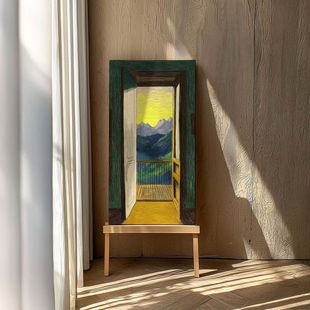 布纸有爱 开门见山 简约现代原创风景装饰画小众玄关客厅单幅挂画