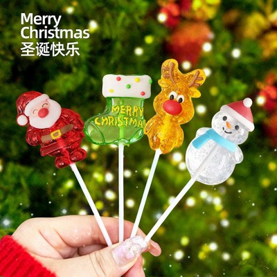 圣诞卡通造型糖果棒棒糖礼盒装网红高颜值可爱童趣圣诞节礼物零食
