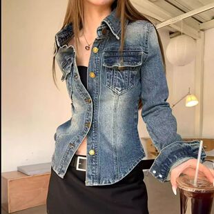 番茄妹妹Tomatosister春款 水洗POLO上衣 2025复古休闲牛仔wait美式