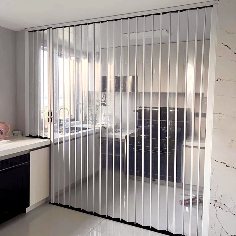 透明水晶板亚克力折叠门推拉门隐形厨房阳台楼梯口铝合金隔断移门