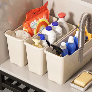 卫浴柜收纳盒缝隙深柜收纳盒带轮浴室卫生间橱柜杂物清洁用具厨房
