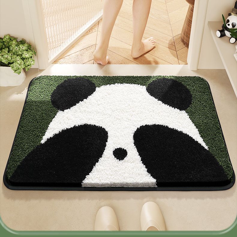 卫生间地垫卡通小熊猫厕所门口吸水脚垫家用仿羊绒地毯浴室门垫