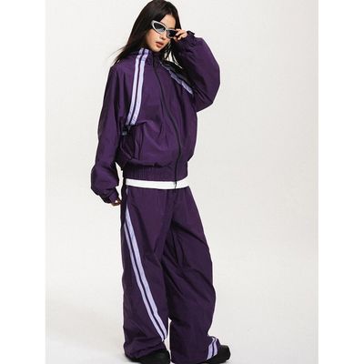 2025【紫魄弧光】3L单板滑雪服套装滑雪衣雪裤男女运动