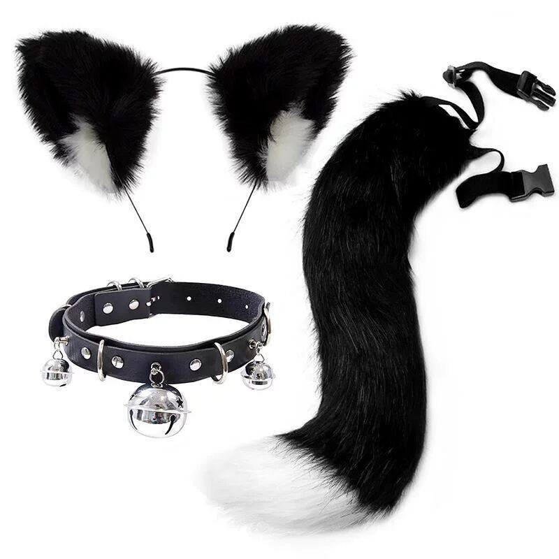 男仆装性感猫耳朵男生项圈情调小狗魔法猫的怪尾巴女m牵引绳猫娘