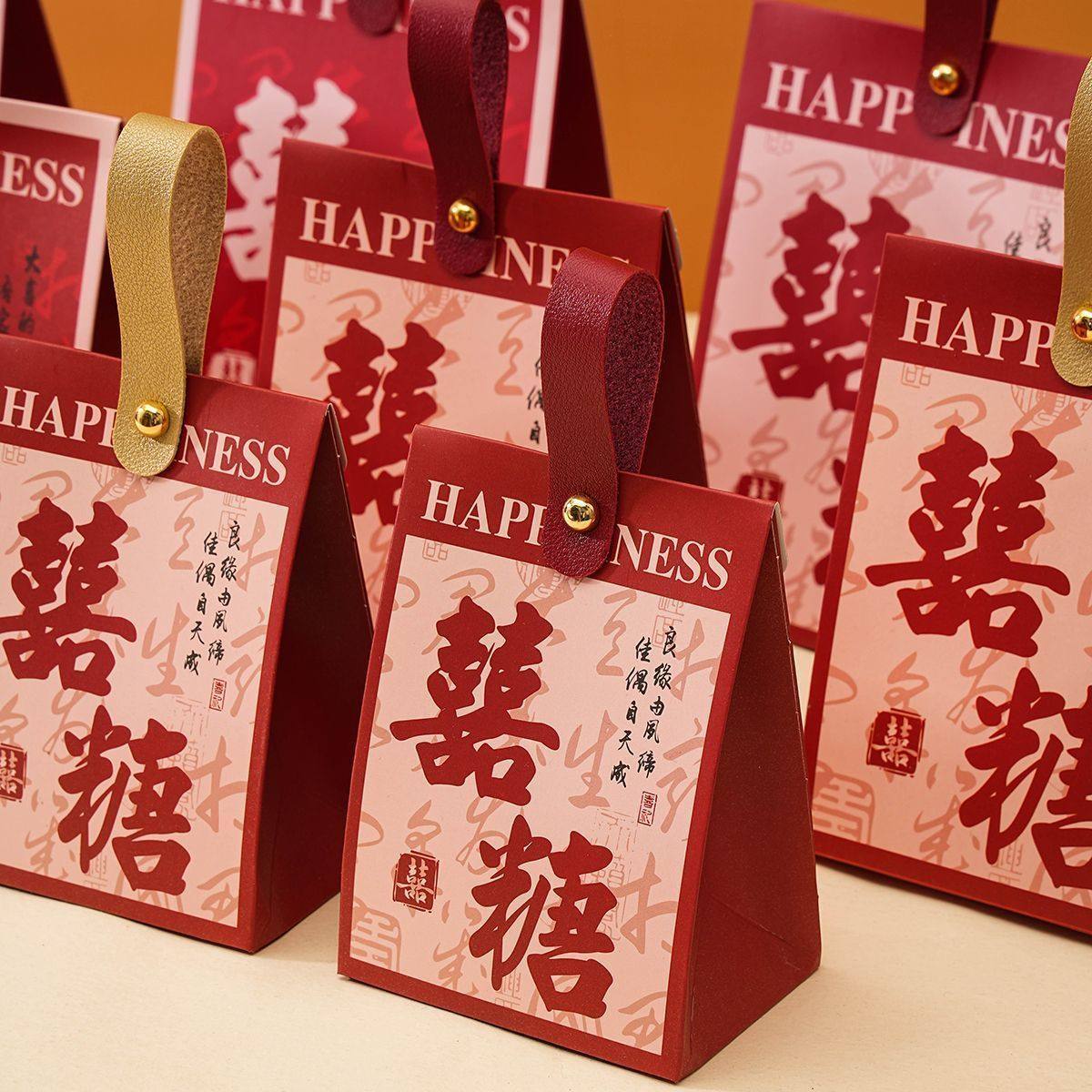 结婚喜糖糖盒新款中式订婚手提盒子婚礼伴手糖果高级礼盒空盒