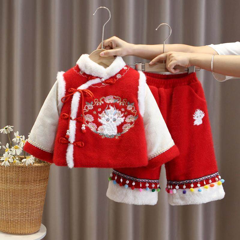 新年拜年服女童唐装古装汉服冬一周岁宴抓周礼服女宝过年喜庆衣服,童装/婴儿装/亲子装,唐装,淘宝优惠券,粉丝福利购,淘宝优惠卷
