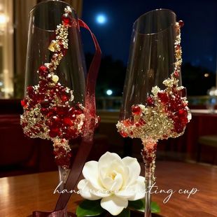 敬酒杯成品创意结婚红酒杯新婚酒杯高脚杯情侣家用杯子中式葡萄酒