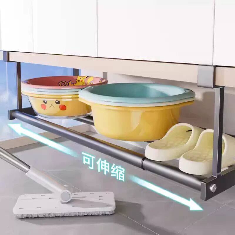 洗脸盆收纳层架子浴室柜下分层盆子收纳层架化妆室伸缩置物架各种