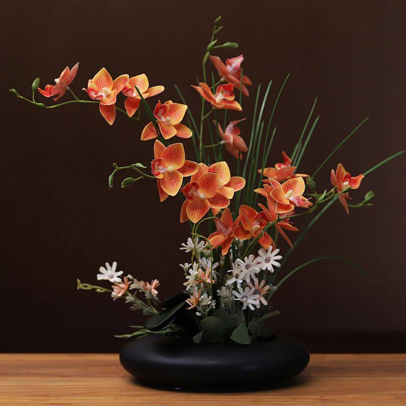 高档仿真花盆景套装摆件简约家居客厅餐桌电视柜摆放装饰假花绢花