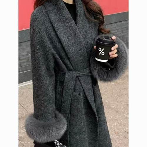 袖口毛圈大衣毛毛袖口秋冬新款仿狐狸毛手圈可拆卸毛毛袖保暖时