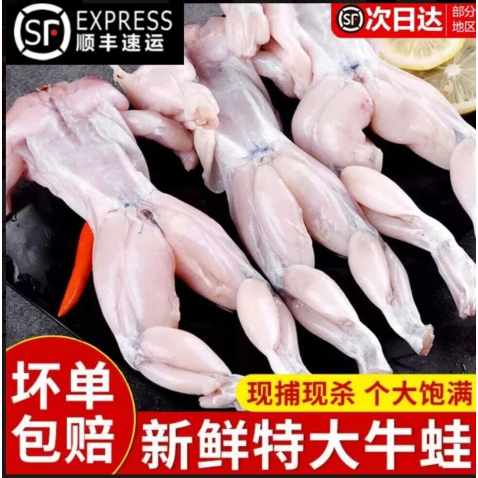 牛蛙鲜活新鲜现杀大牛蛙免处理牛蛙火锅去皮去内脏500克/包